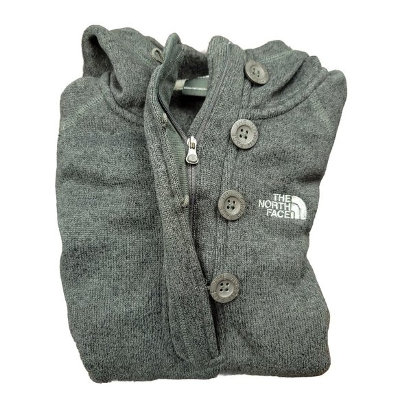 The North Face Womens XS Sweater Grey Crescent Sunshine Fleece Pullover Hoodie - Picture 3 of 12